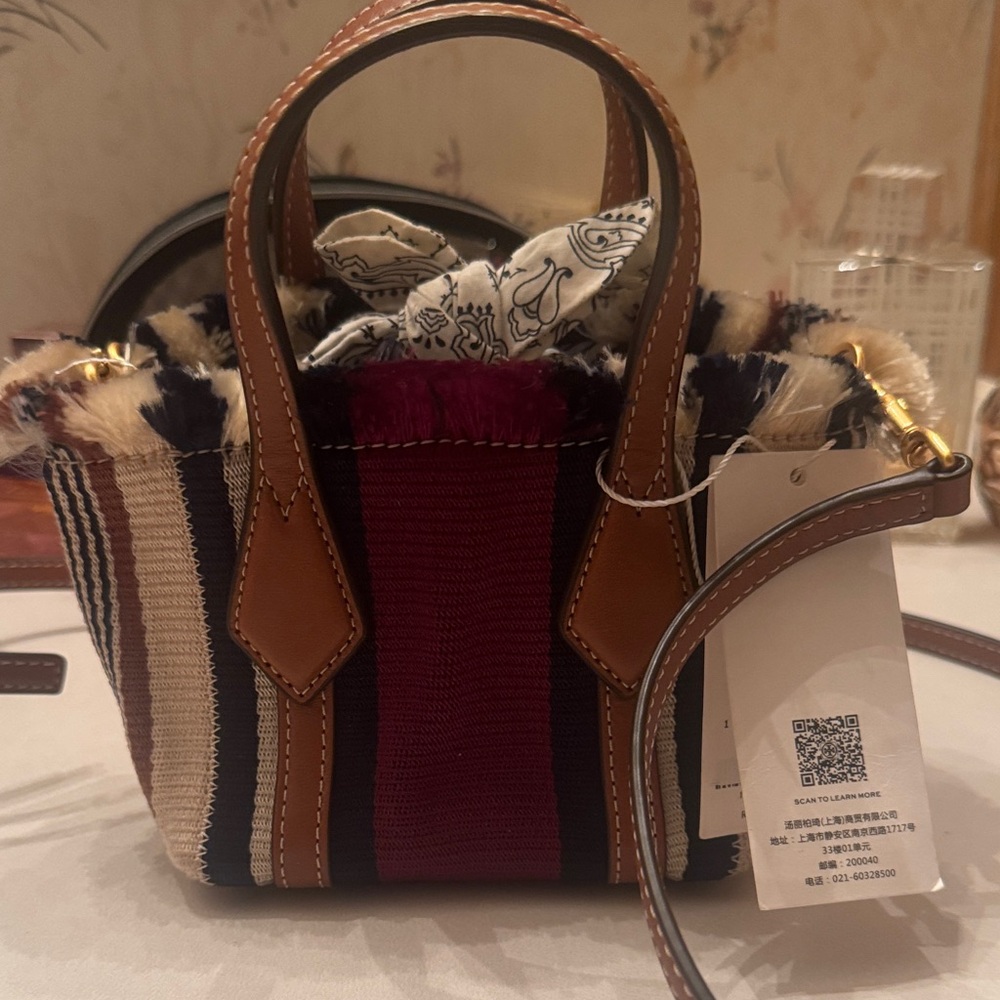 Tory Burch Burgundy and Navy Mini Bag